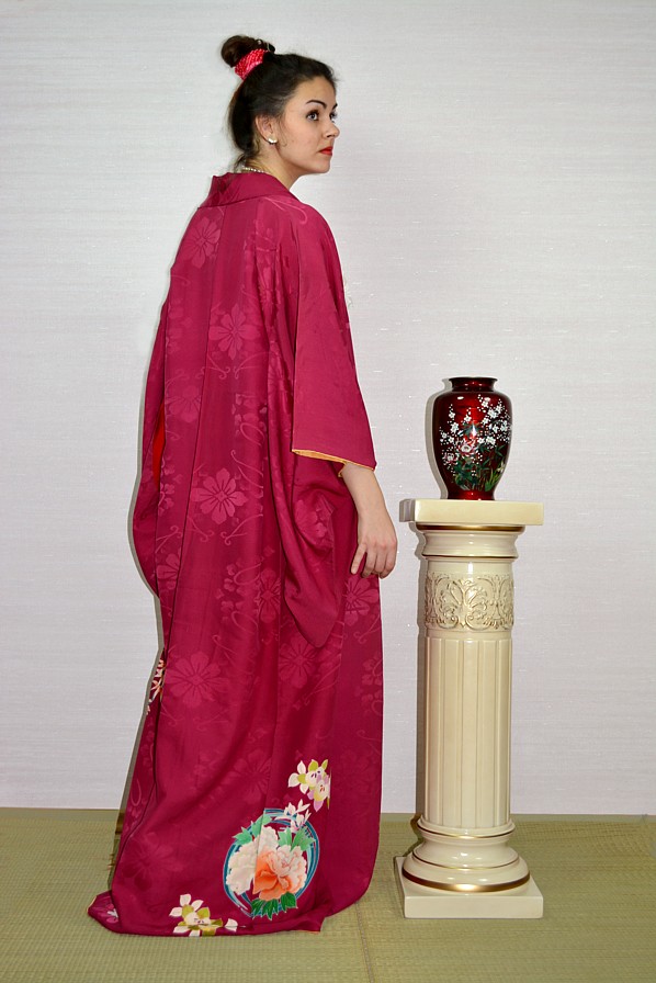 Japanese traditional  kimono as stylish  home gown