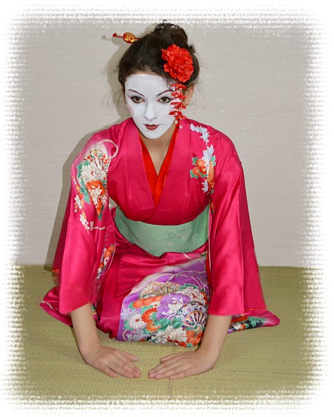 japanese traditional hand painted silk kimono, antique