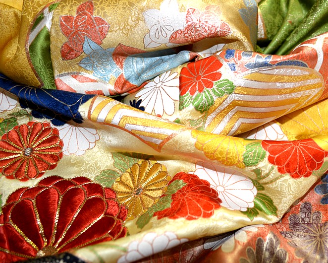 japanese festive kimono vintage. detail