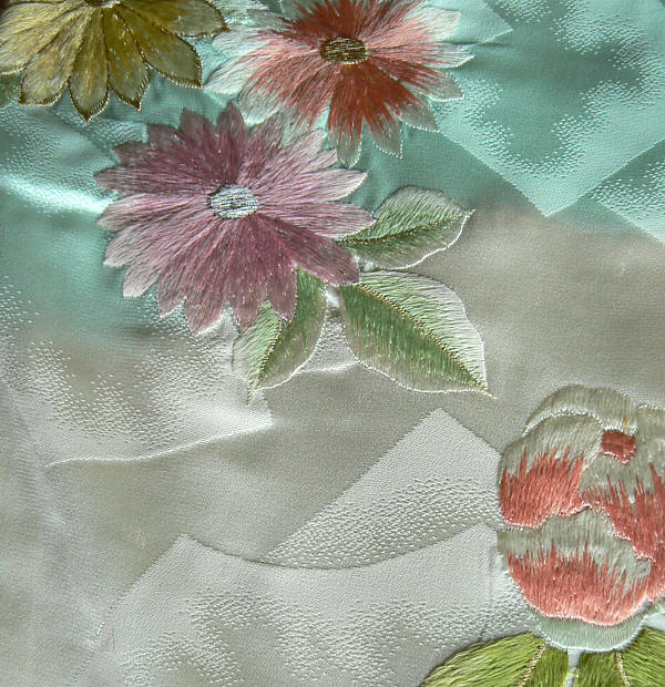 wedding kimono detail of embroidery
