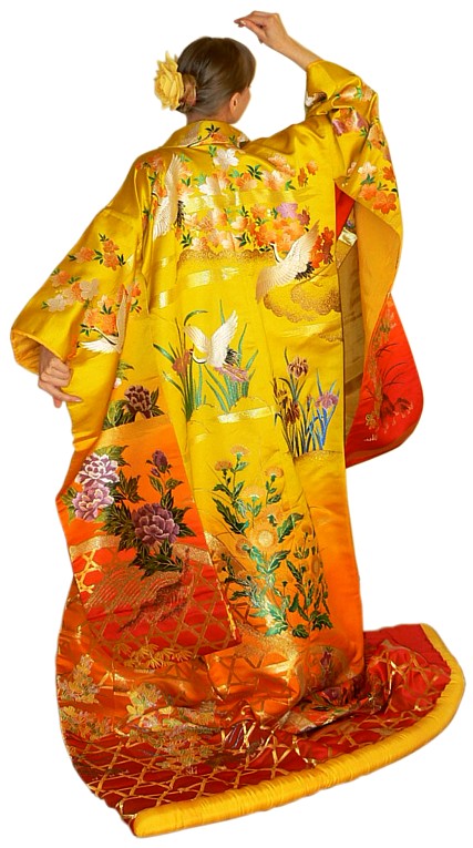 japanese traditional wedding kimono, 1960's