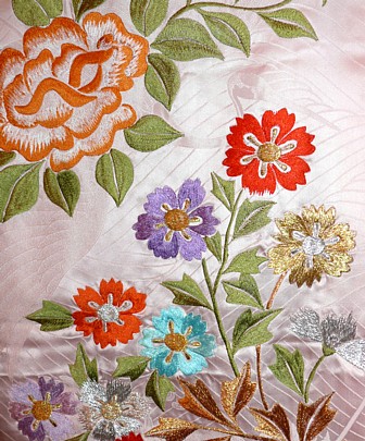 japanese kimono. detail of embroidery