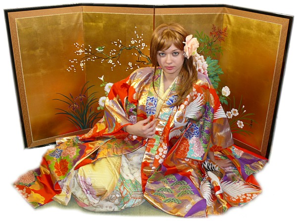 japanese wedding kimono gown