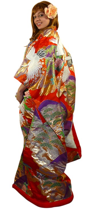 japanese traditional wedding kmono gown, 1960's