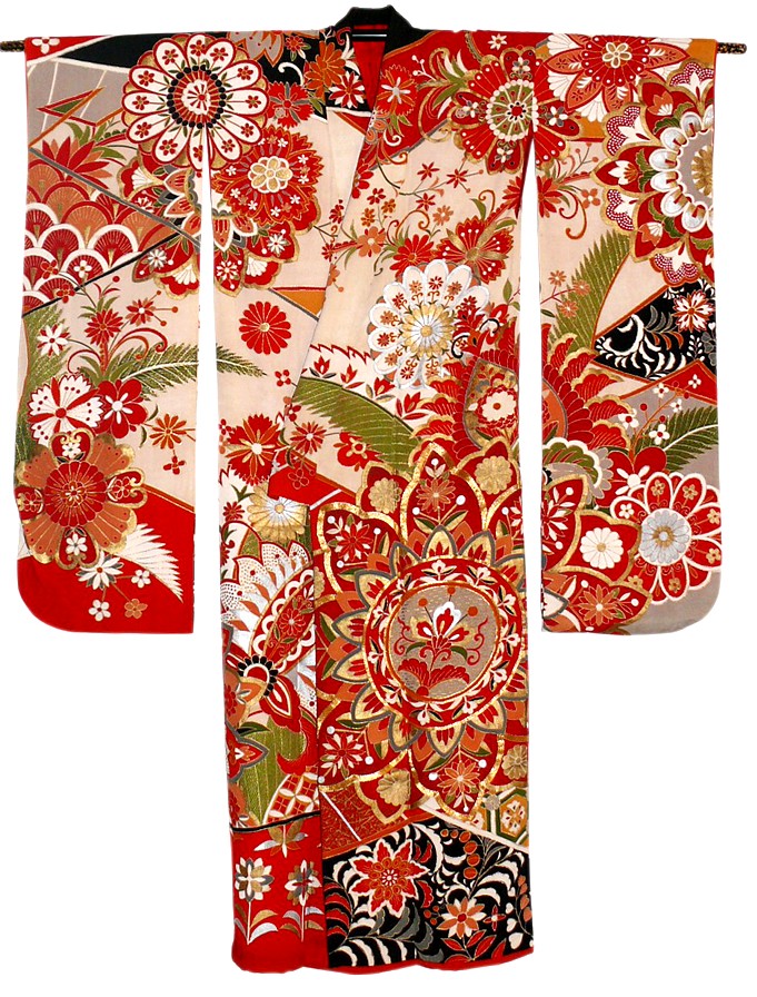 Japanese woman's antique silk hand painted kimono of Taisho era