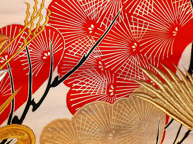 japanese traditional kimono detail of fabric pattern