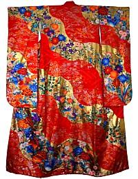 Japanese silk  kimono, 1960's. The Black Samurai Online Store