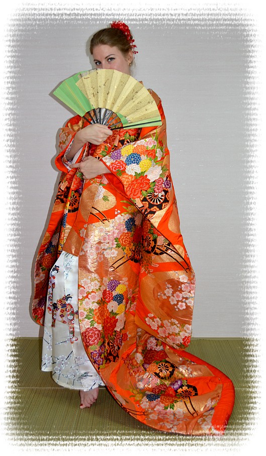 Japanese traditional wedding kimono gown, vintage
