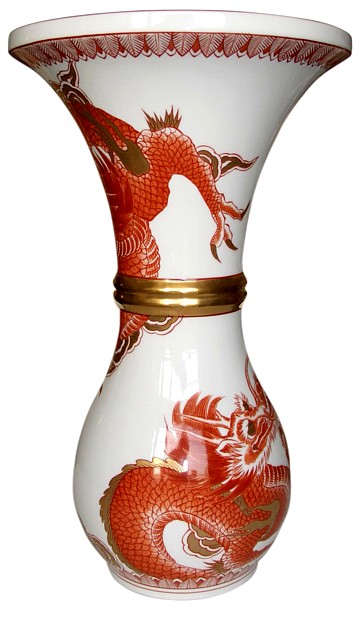 японская фарфоровая ваза с рисунком Дракон, Арита, 1910-е гг.