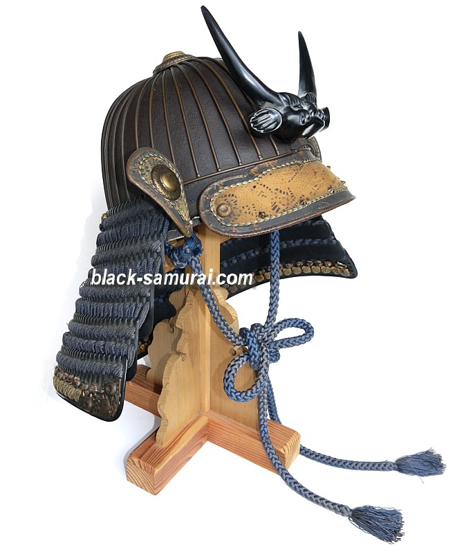 samurai war helmet kabuto with oni maetate