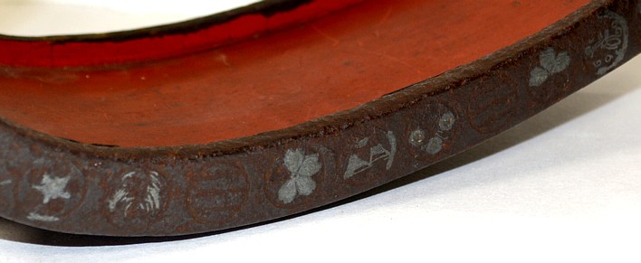 abumi, detail of inlay. Kaga Zogan style. Edo era